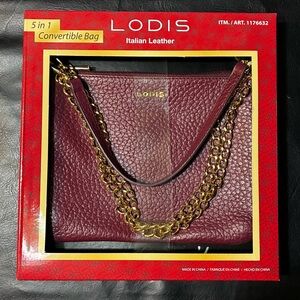 Lodis Emily Italian Leather 5 In 1 Convertible Bag  NIB